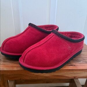 UGG Kids Red Suede Slippers